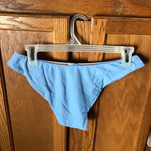 NWT J Crew Curved Waist Cheeky Bikini Bottom Blue Size M - Picture 7 of 9